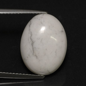 Howlita branco natural 7,35ct, corte oval, opaco