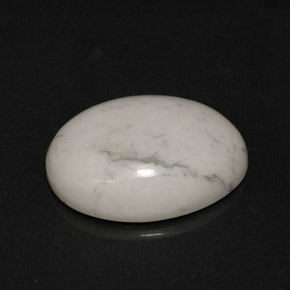 Howlita branco natural 7,35ct, corte oval, opaco