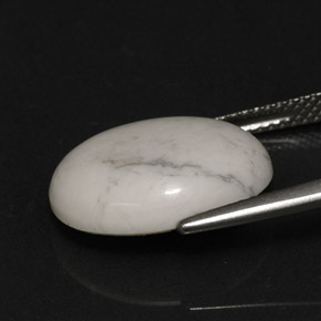 Howlita branco natural 7,35ct, corte oval, opaco