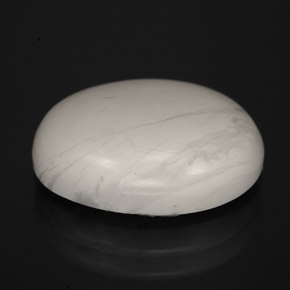 Howlita branco natural 6,21ct, corte oval, opaco