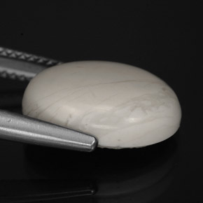 Howlita branco natural 6,21ct, corte oval, opaco