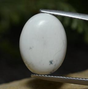 Howlita branco natural 8,33ct, corte oval, opaco
