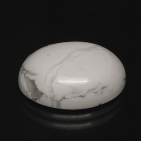 Howlita Branco acinzentado Natural 8.10ct, Corte Oval, Opaco