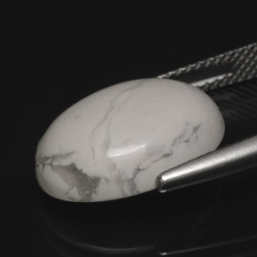 Howlita Branco acinzentado Natural 8.10ct, Corte Oval, Opaco