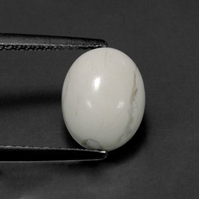 Howlita branco natural 2,63ct, corte oval, opaco