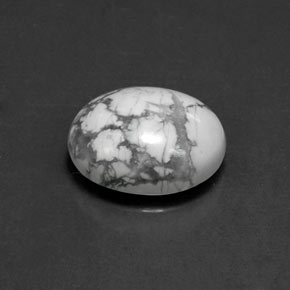Howlita branco natural 2,69ct, corte oval, opaco