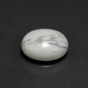Howlita branco natural 2,69ct, corte oval, opaco