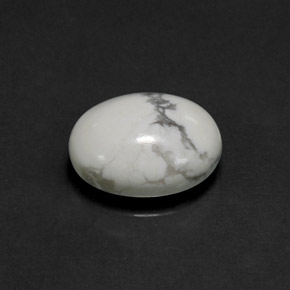Howlita branco natural 2,55ct, corte oval, opaco
