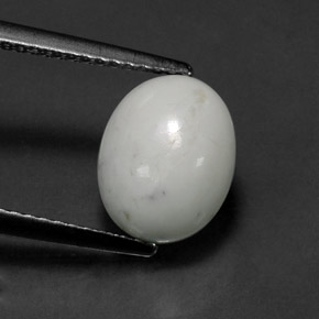 Howlita branco natural 2,94ct, corte oval, opaco