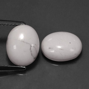Pedras preciosas de howlita branco natural de  ct, corte oval, opaco