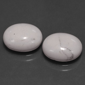 Pedras preciosas de howlita branco natural de  ct, corte oval, opaco