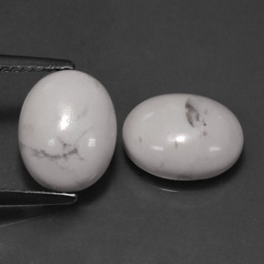 Pedras preciosas de howlita branco natural de  ct, corte oval, opaco