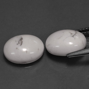 Pedras preciosas de howlita branco natural de  ct, corte oval, opaco