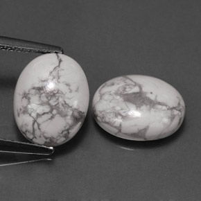 Pedras preciosas de howlita branco natural de  ct, corte oval, opaco