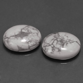 Pedras preciosas de howlita branco natural de  ct, corte oval, opaco