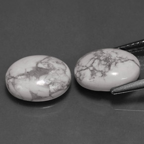 Pedras preciosas de howlita branco natural de  ct, corte oval, opaco