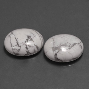 Pedras preciosas de howlita branco natural de  ct, corte oval, opaco