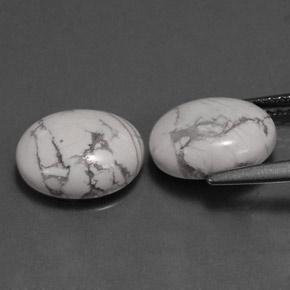Pedras preciosas de howlita branco natural de  ct, corte oval, opaco