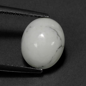 Howlita branco natural 2,71ct, corte oval, opaco