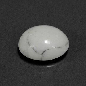 Howlita branco natural 2,71ct, corte oval, opaco