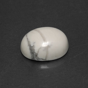 Howlita branco natural 2,24ct, corte oval, opaco