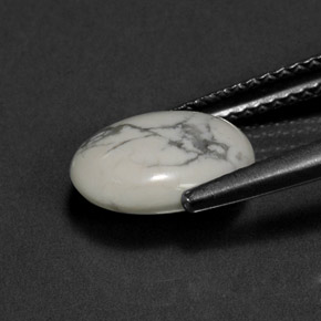 Howlita Branco acinzentado Natural 2.28ct, Corte Oval, Opaco