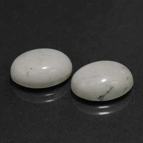 Pedras preciosas de howlita branco natural de 12,74 ct, corte oval, opaco