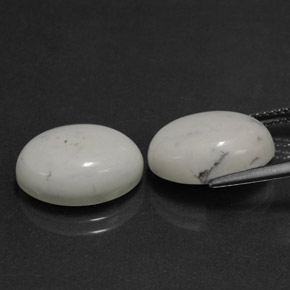 Pedras preciosas de howlita branco natural de 12,74 ct, corte oval, opaco