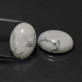 Pedras preciosas de howlita branco natural de  ct, corte oval, opaco