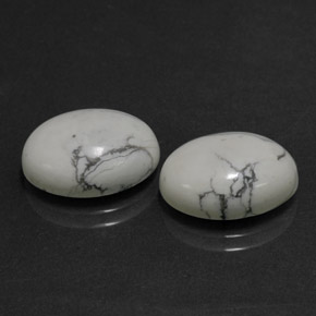 Pedras preciosas de howlita branco natural de  ct, corte oval, opaco