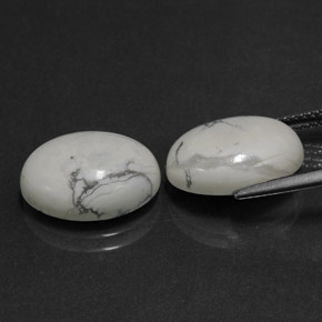Pedras preciosas de howlita branco natural de  ct, corte oval, opaco