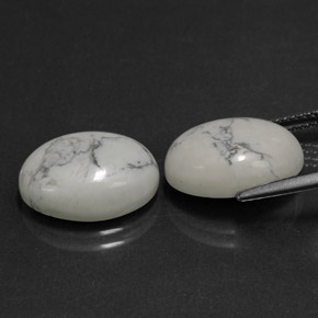 Pedras preciosas de Howlita Branco acinzentado natural de  ct, Corte Oval, Opaco