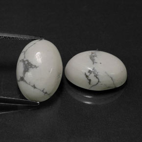 Pedras preciosas de howlita branco natural de  ct, corte oval, opaco
