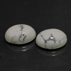 Pedras preciosas de howlita branco natural de  ct, corte oval, opaco