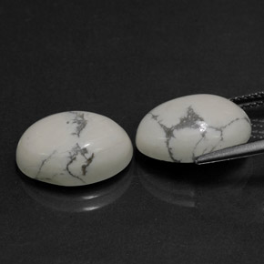 Pedras preciosas de howlita branco natural de  ct, corte oval, opaco