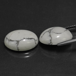 Pedras preciosas de Howlita Branco acinzentado natural de  ct, Corte Oval, Opaco