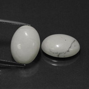 Pedras preciosas de howlita branco natural de  ct, corte oval, opaco