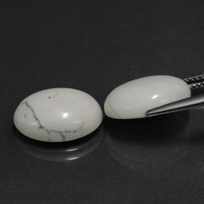 Pedras preciosas de howlita branco natural de  ct, corte oval, opaco