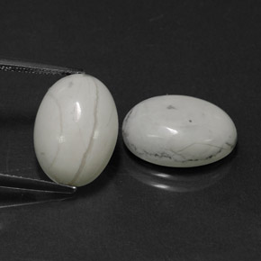 Pedras preciosas de howlita branco natural de 11,68 ct, corte oval, opaco