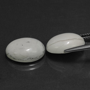 Pedras preciosas de howlita branco natural de 11,68 ct, corte oval, opaco