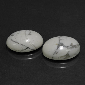Howlita branco natural 11,35ct, corte oval, opaco