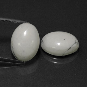 Pedras preciosas de howlita branco natural de 11,94 ct, corte oval, opaco