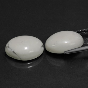 Pedras preciosas de howlita branco natural de 11,94 ct, corte oval, opaco