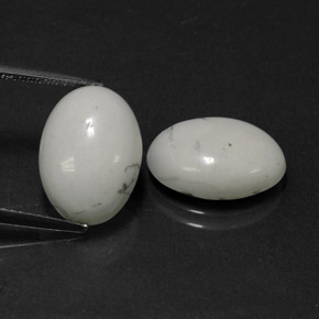 Pedras preciosas de howlita branco natural de  ct, corte oval, opaco