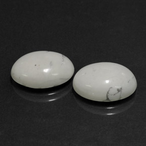 Pedras preciosas de howlita branco natural de  ct, corte oval, opaco