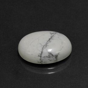 Howlita branco natural 7,96ct, corte oval, opaco