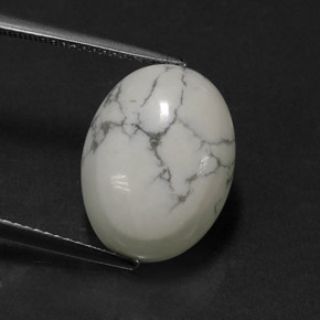Howlita branco natural 8,24ct, corte oval, opaco