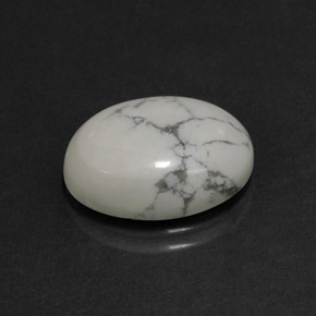 Howlita branco natural 8,24ct, corte oval, opaco