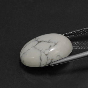 Howlita branco natural 8,24ct, corte oval, opaco