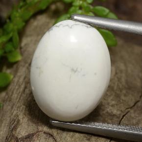 Howlita branco natural 7,51ct, corte oval, opaco